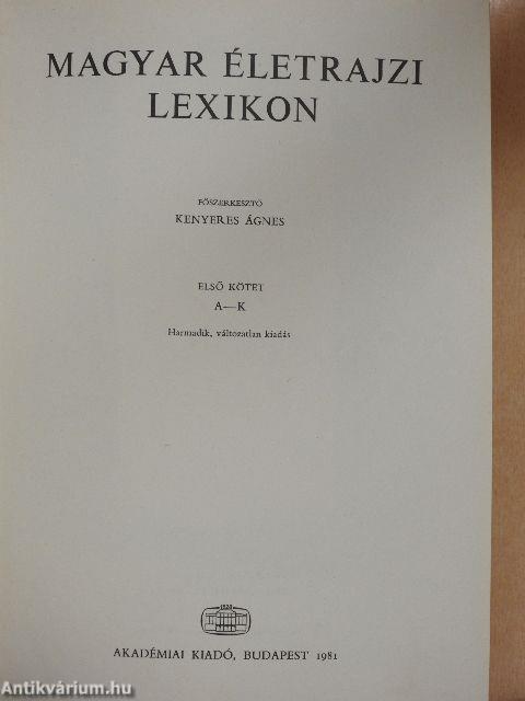 Magyar Életrajzi Lexikon I-III.
