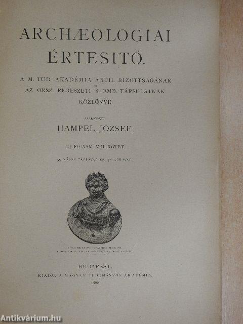 Archaeologiai Értesitő 1888. deczember 15.