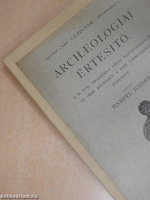 Archaeologiai Értesitő 1888. deczember 15.