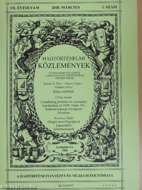 Hadtörténelmi Közlemények 2018. március