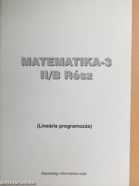 Matematika-3 II/B Rész