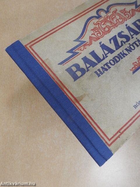 Balázs Árpád hatodik nótáskönyve