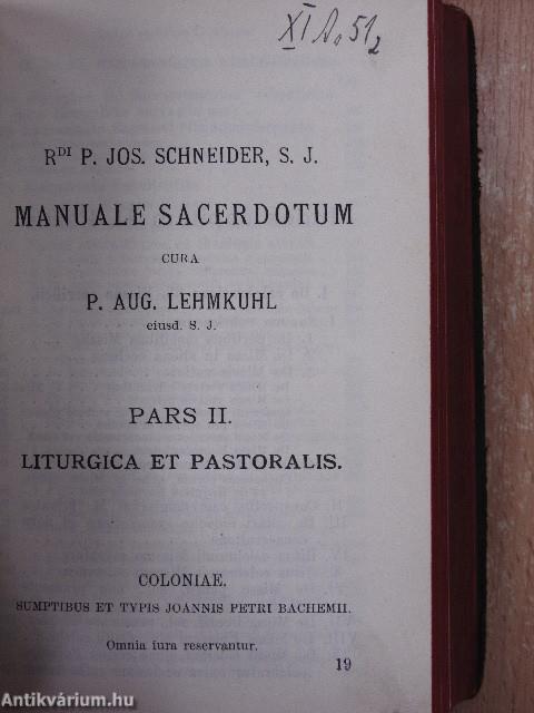 Manuale Sacerdotum I-II.