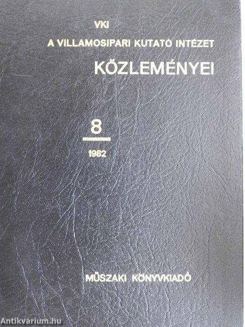 A Villamosipari Kutató Intézet közleményei 8.