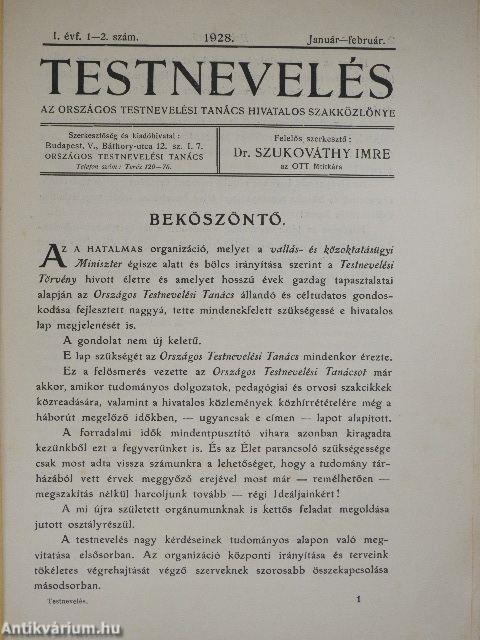 Testnevelés 1928. (nem teljes évfolyam)