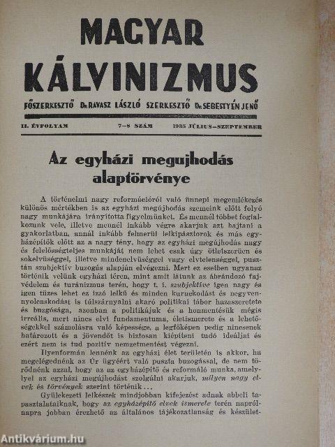 Magyar Kálvinizmus 1935. július-szeptember