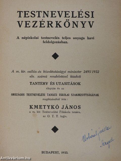 Testnevelési vezérkönyv (rossz állapotú)