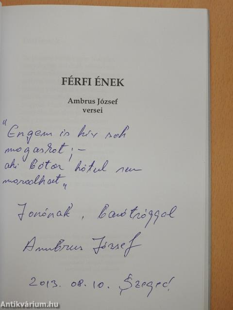 Férfi ének (dedikált példány)