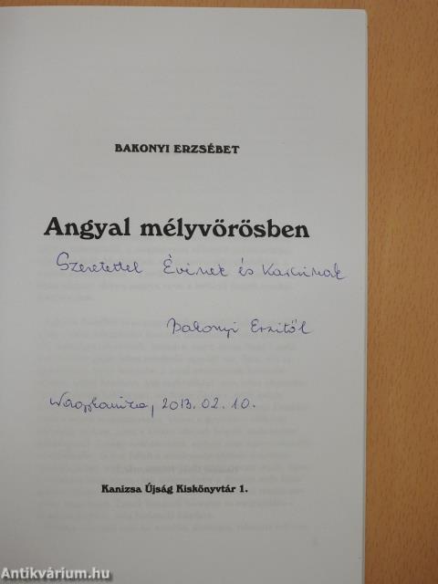 Angyal mélyvörösben (dedikált példány)