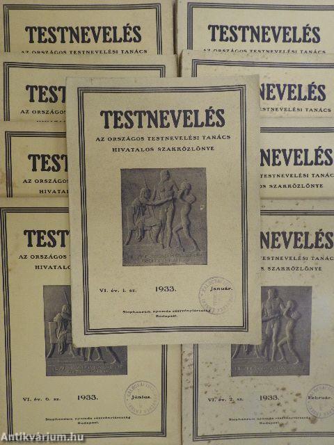 Testnevelés 1933. január-december