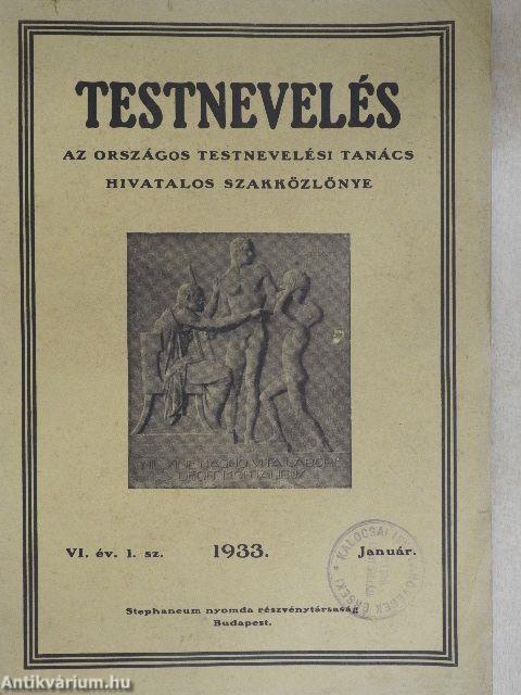 Testnevelés 1933. január-december