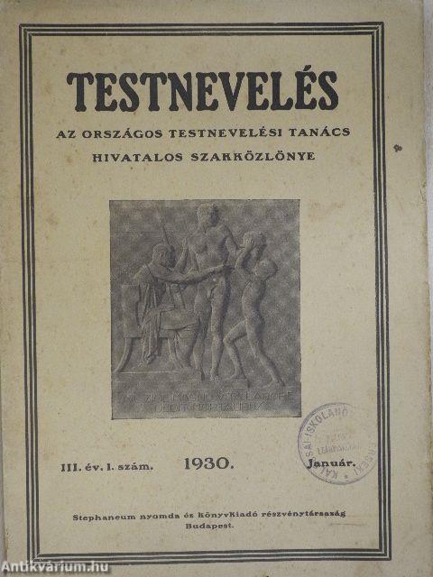 Testnevelés 1930. január-december