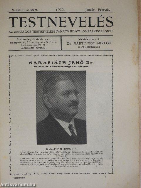 Testnevelés 1932. január-december