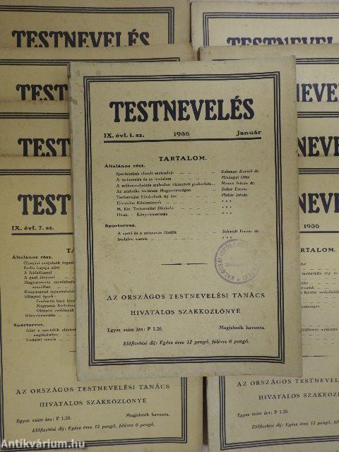 Testnevelés 1936. január-december