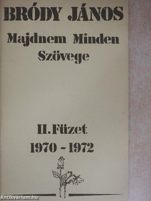 Bródy János Majdnem Minden Szövege II.