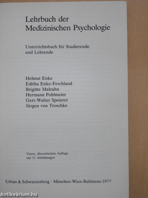 Lehrbuch der Medizinischen Psychologie (dedikált példány)