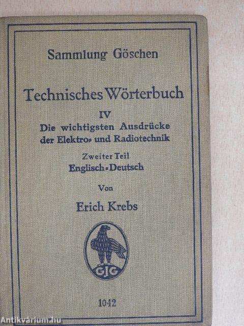 Technisches Wörterbuch IV/2.