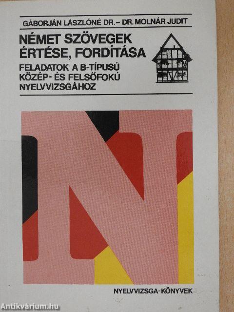 Német szövegek értése, fordítása