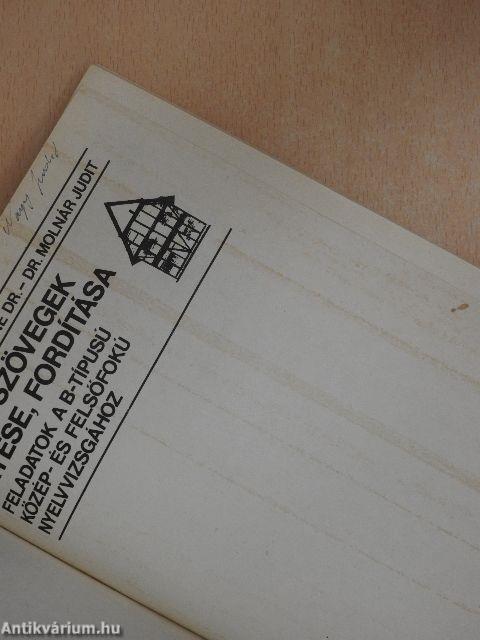 Német szövegek értése, fordítása