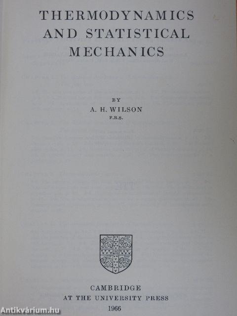 Thermodynamics and Statistical Mechanics