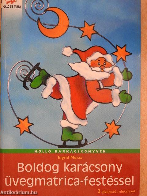 Boldog karácsony üvegmatrica-festéssel