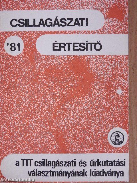 Csillagászati értesítő 1981/1