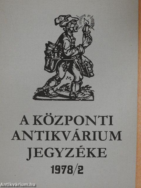 A Központi Antikvárium jegyzéke 1978/2