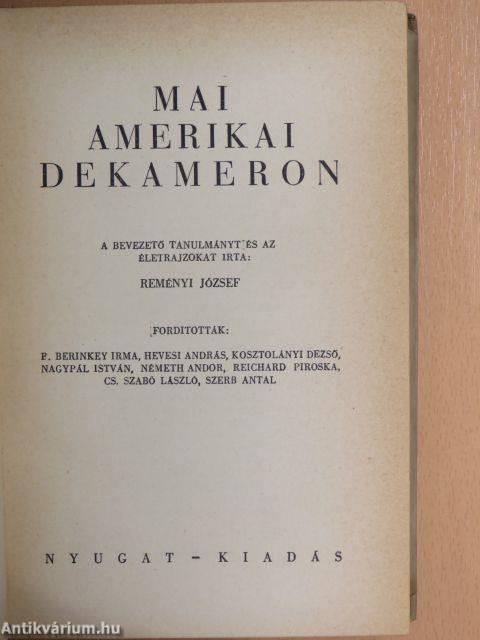 Mai amerikai dekameron