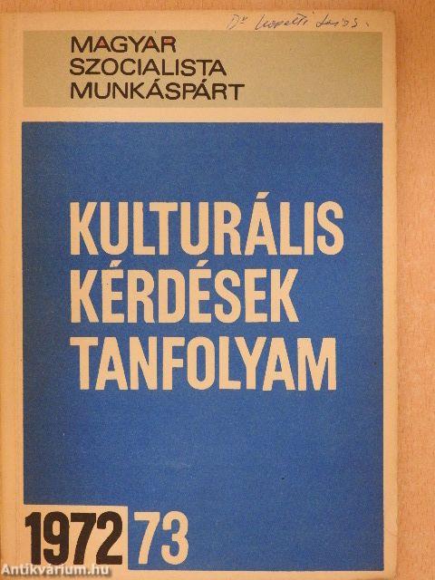 Kulturális kérdések tanfolyam