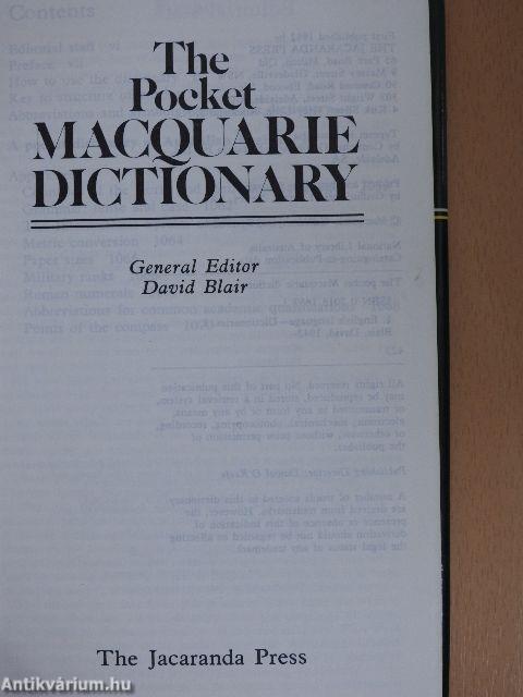 The Pocket Macquarie Dictionary