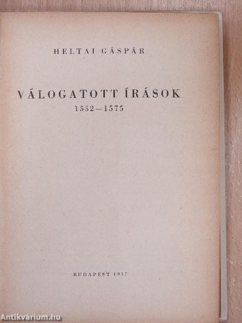 Válogatott írások