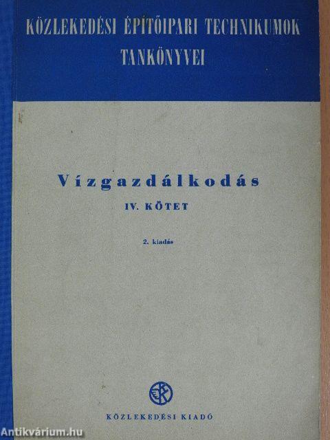 Vízgazdálkodás IV.