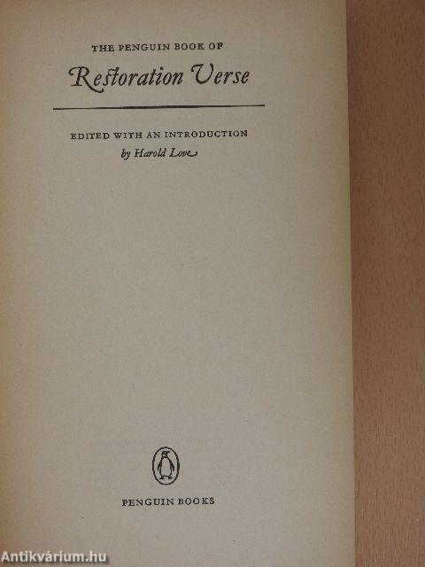 The Penguin Book of Restoration Verse