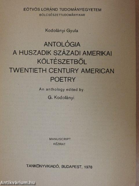 Antológia a huszadik századi amerikai költészetből