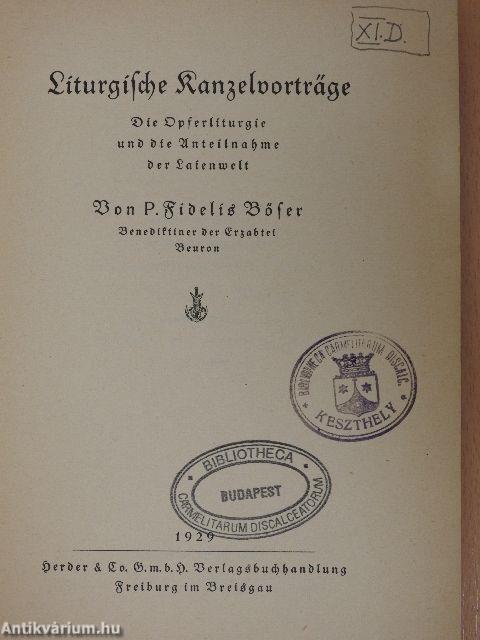 Liturgische Kanzelvorträge (gótbetűs)