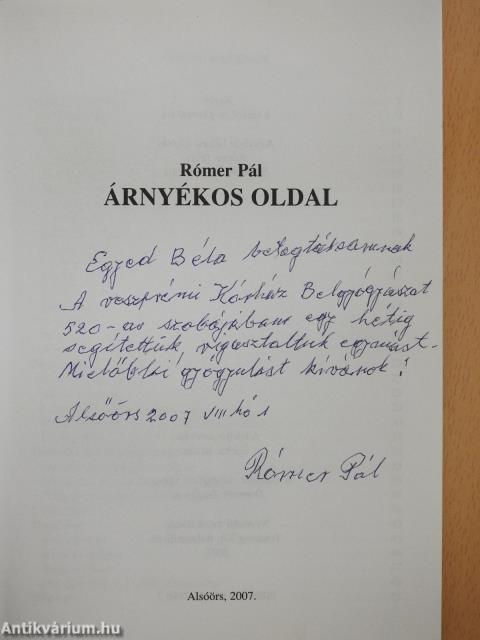 Árnyékos oldal (dedikált példány)