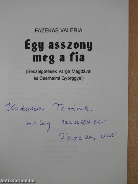 Egy asszony meg a fia (dedikált példány)