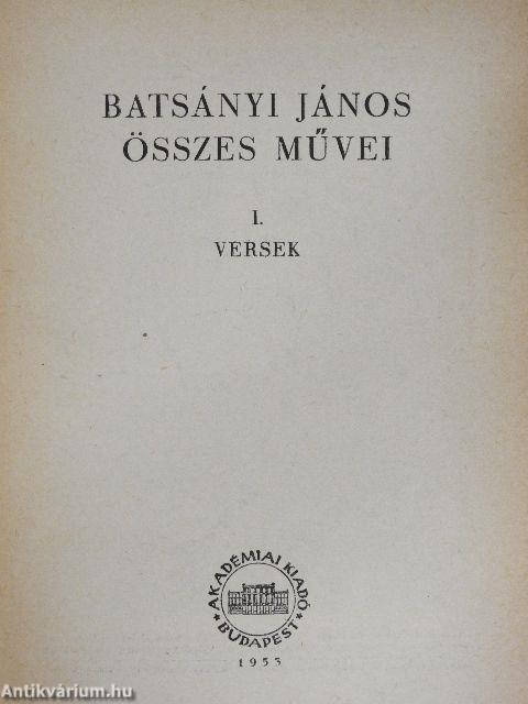 Batsányi János összes művei I-IV.