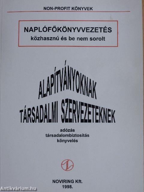 Naplófőkönyvvezetés közhasznú és be nem sorolt alapítványoknak, társadalmi szervezeteknek