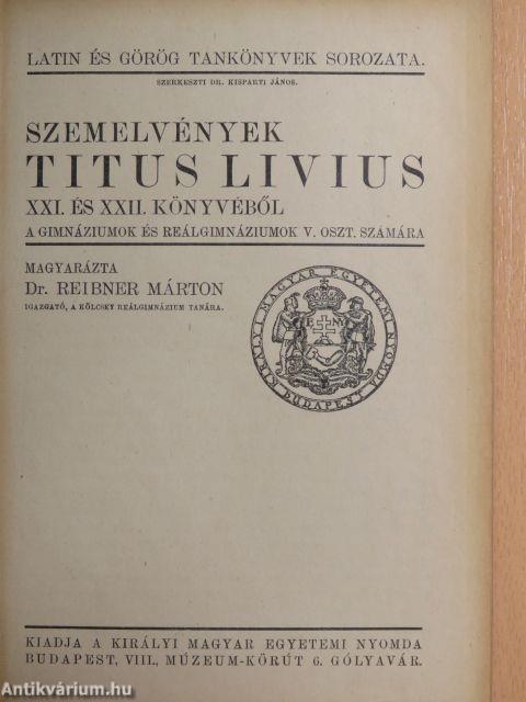 Szemelvények Titus Livius XXI. és XXII. könyvéből