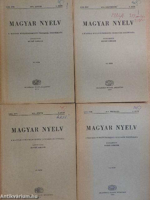 Magyar Nyelv 1974. január-december