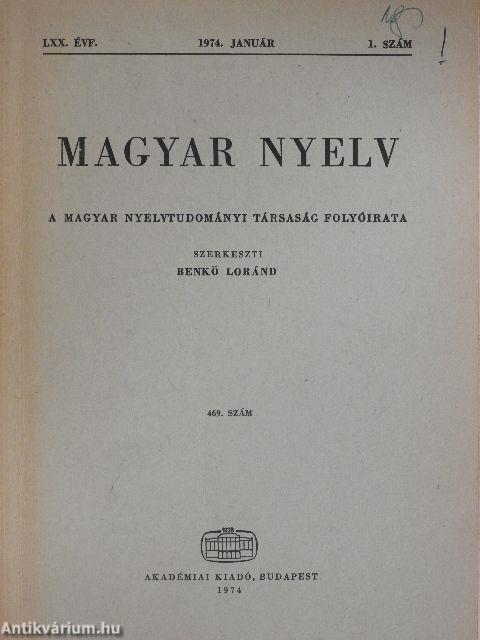 Magyar Nyelv 1974. január-december
