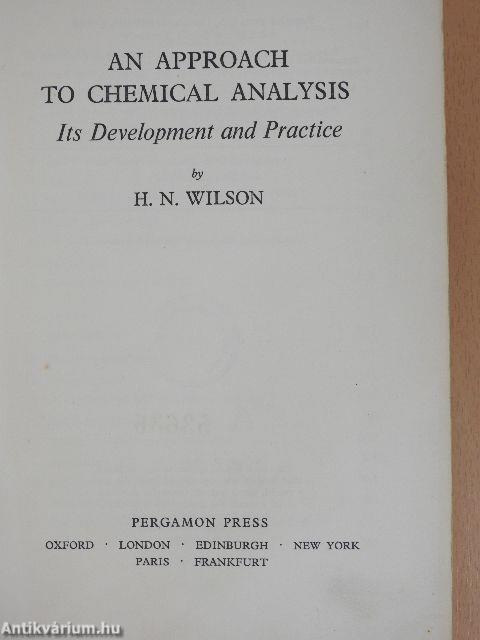 The Approach to Chemical Analysis