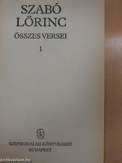 Szabó Lőrinc összes versei 1-2.
