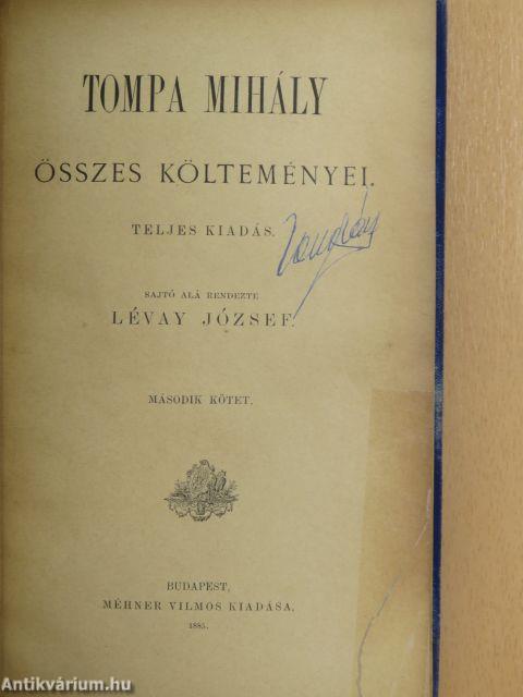 Tompa Mihály összes költeményei II. (töredék)