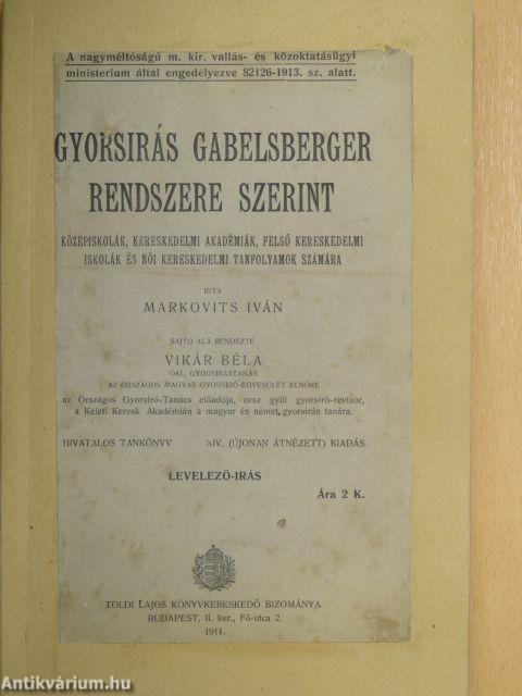 Gyorsirás Gabelsberger rendszere szerint