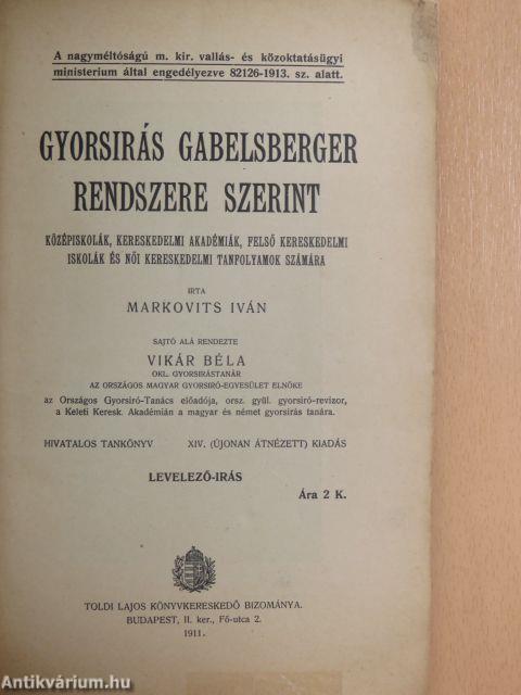 Gyorsirás Gabelsberger rendszere szerint