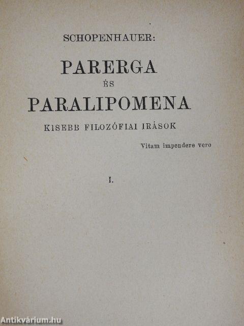 Parerga és Paralipomena I.