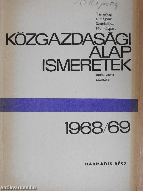 Közgazdasági alapismeretek 1968/69 III.