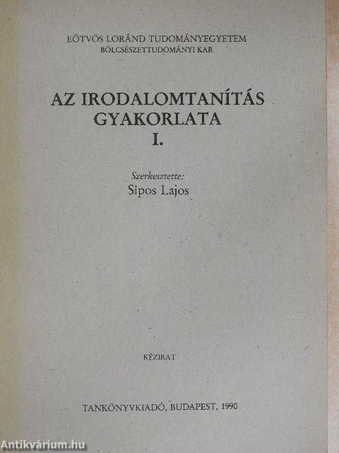 Az irodalomtanítás gyakorlata I.